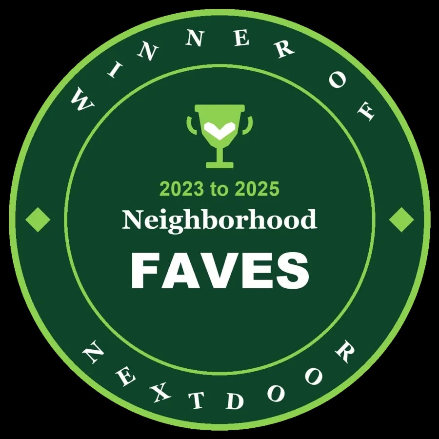 Nextdoor Neighborhood Faves winner seal, 2023 to 2025