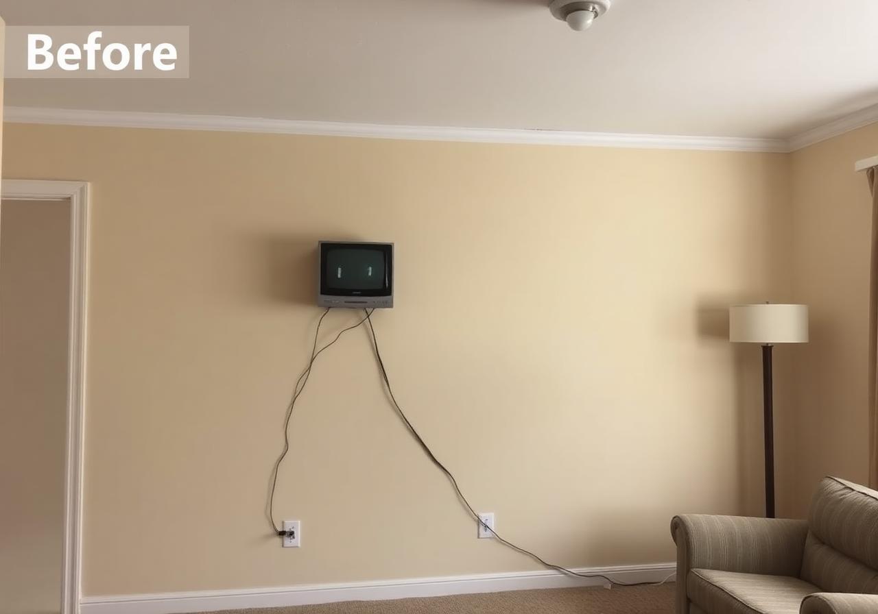 Living room transformation before